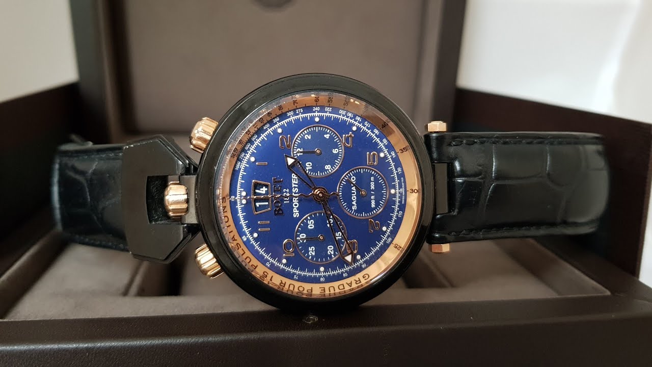 Disassembly of the Bovet Amadeo Saguaro Chronograph 46 mm SP0452-MA watch with a blue dial!