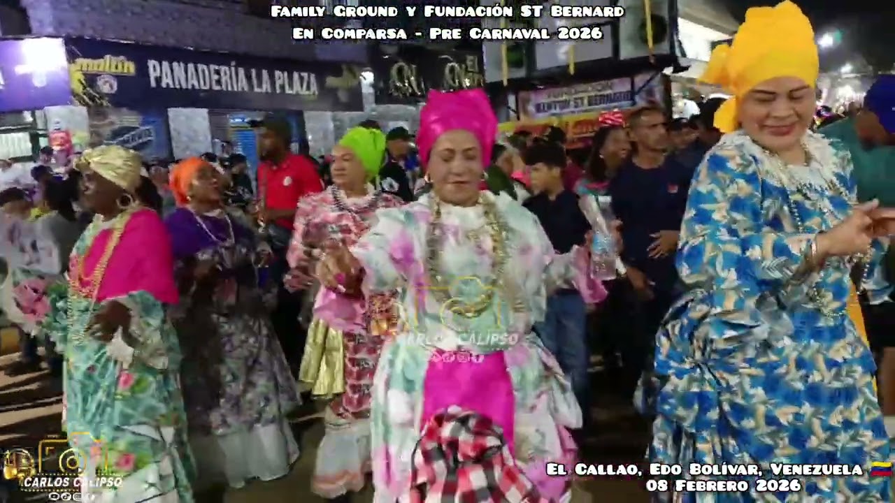 FAMILY GROUND y KENTON ST BERNARD EN COMPARSA POR LAS CALLES DE EL CALLAO 🇻🇪🎶 PRE CARNAVAL 2026...