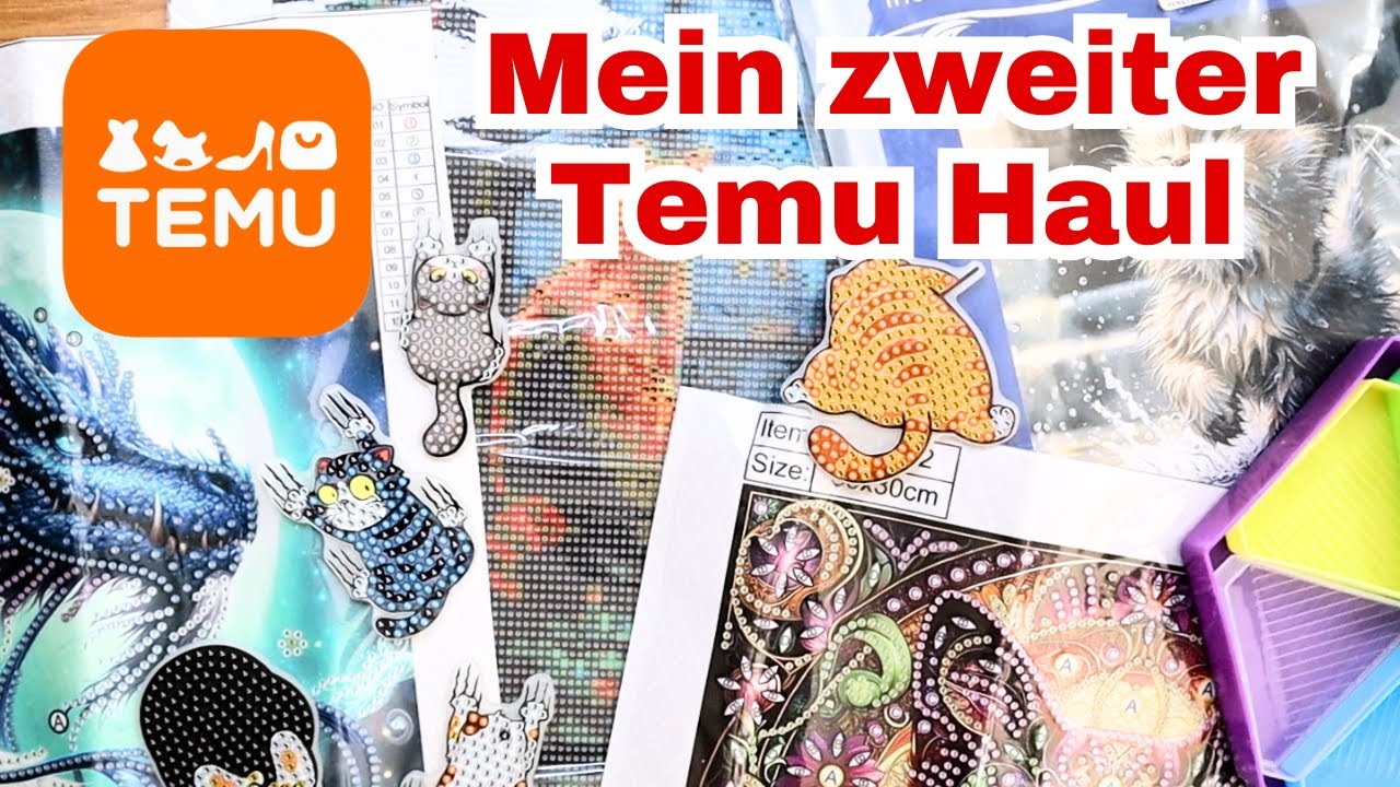 TEMU HAUL || ich habe 4 Diamond Paintings, 5 Magnete und ganz viel Zubehör gekauft