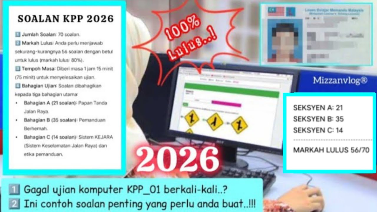 KPP01 | 600 Contoh Soalan Ujian KPP Gabungan Motosikal & Motokar Yang 100% Lulus.  #KPPTEST2026
