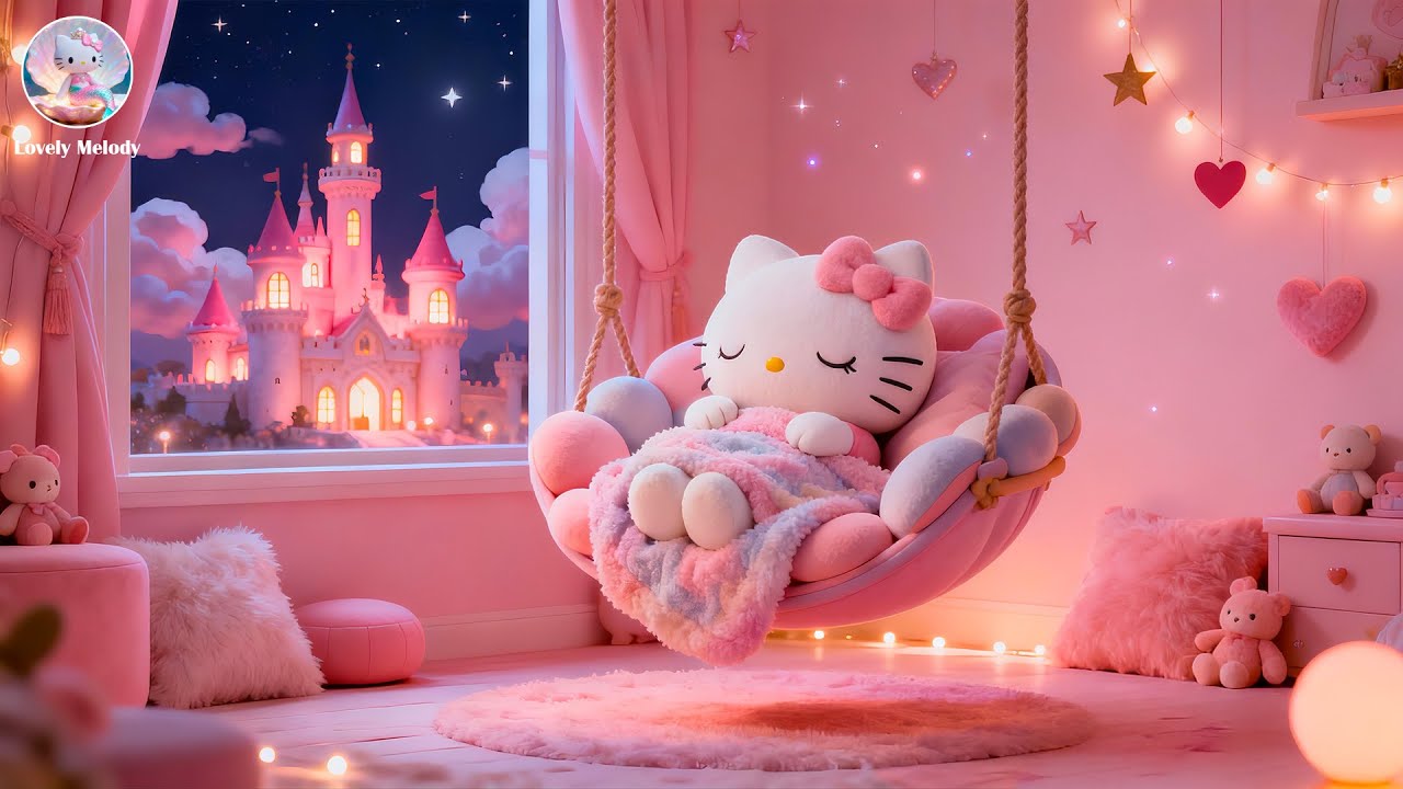 Relaxing Piano at Night 🌙 Hello Kitty Lullaby, Quiet the Mind & Sleep Peacefully