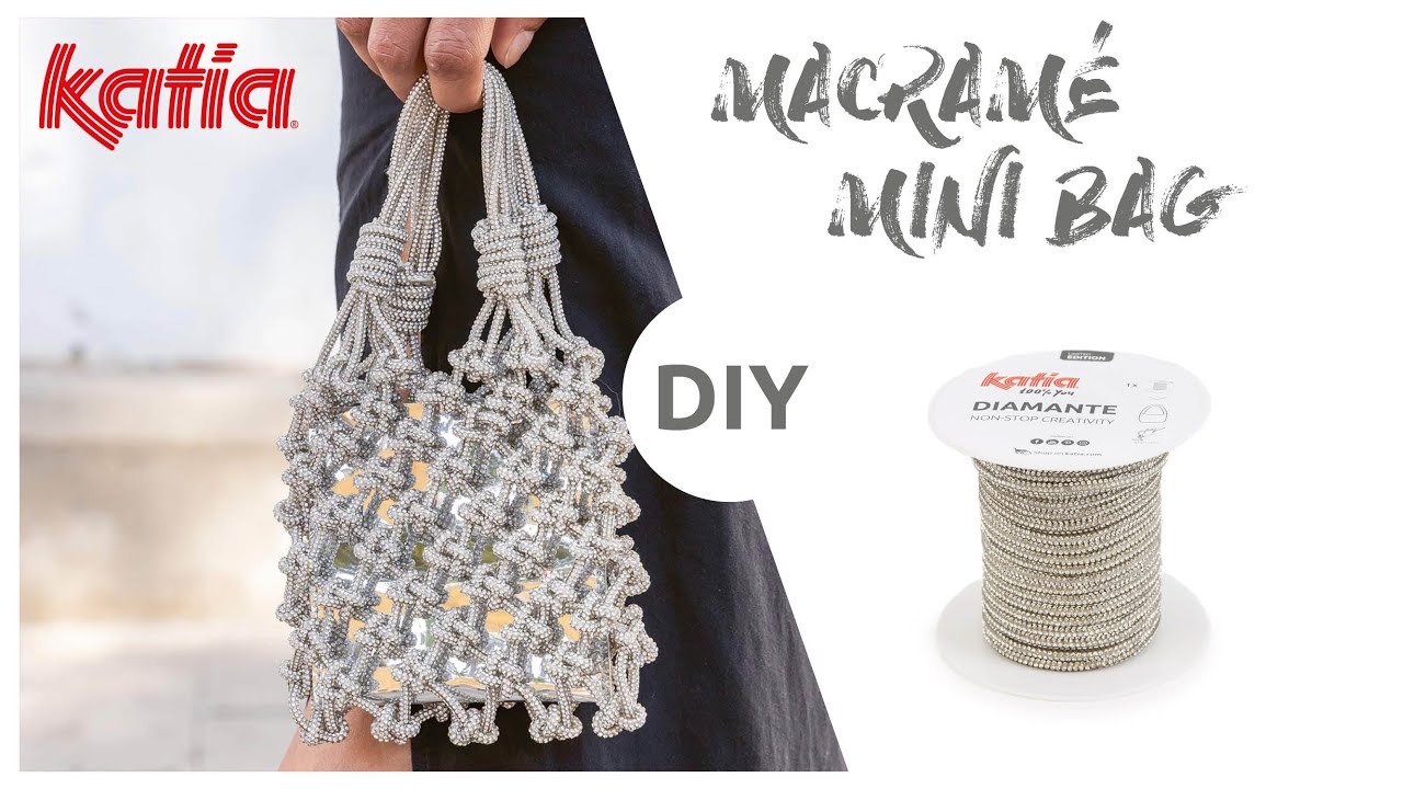 DIY Macramé: cómo hacer un mini bolso de mano brillante con Katia Diamante ✨💎