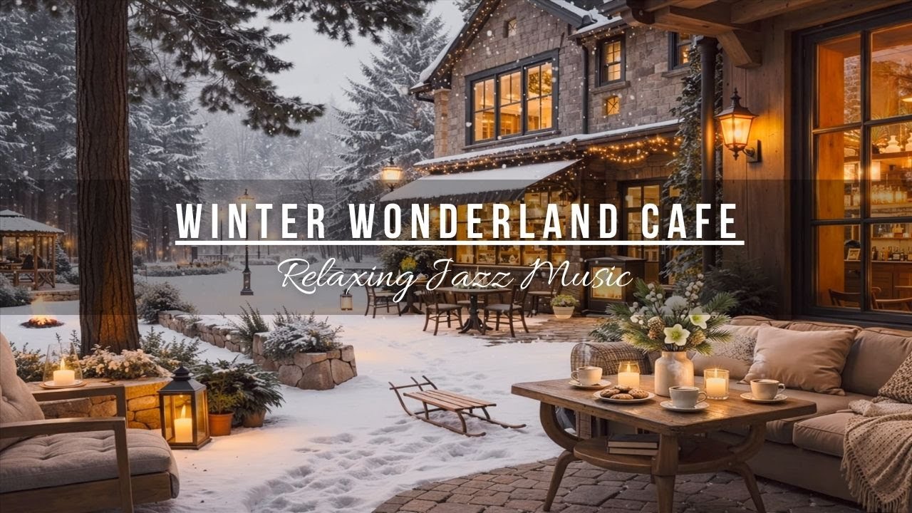 Winter Wonderland Cafe ☕ Snowy Jazz Mood | Instrumental Music to Relax, Study