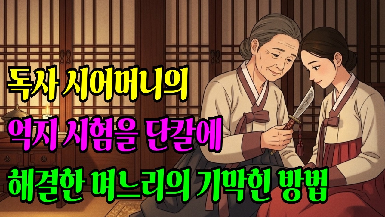 독사 시어머니의 억지 시험 3가지를 단칼에 해결한 며느리의 기막힌 방법 야담ㅣ오디오북ㅣ전설ㅣ민담ㅣ수면동화