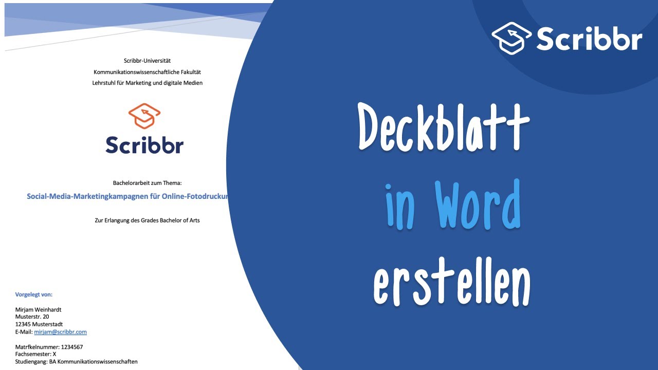 Deckblatt in Word erstellen &ndash; Tutorial und Tipps | Scribbr 🎓