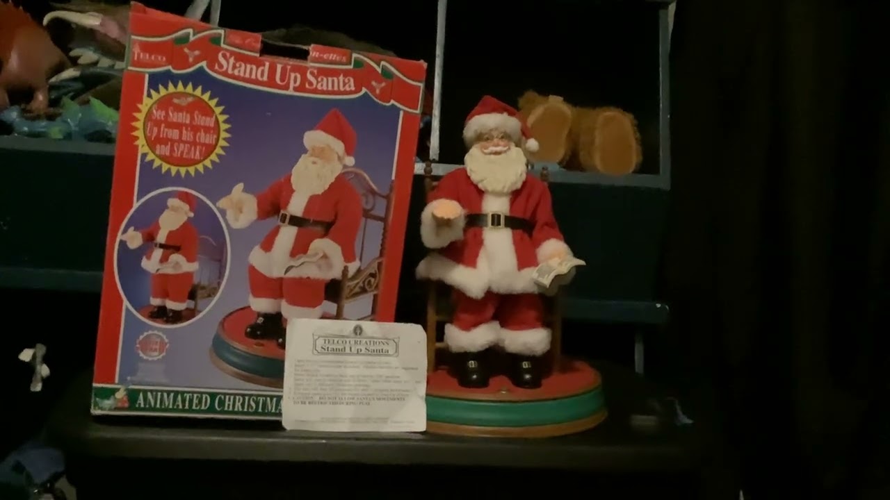 Telco animated standing Santa with plastic beard