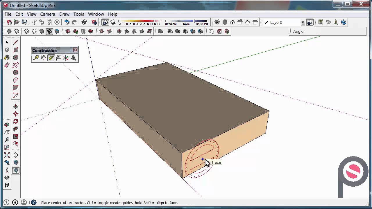 SketchUp - How to use the Protractor Tool