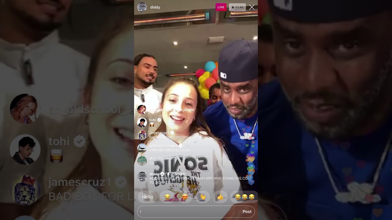 P Diddy on IG Live introduces kids (4-20-20)