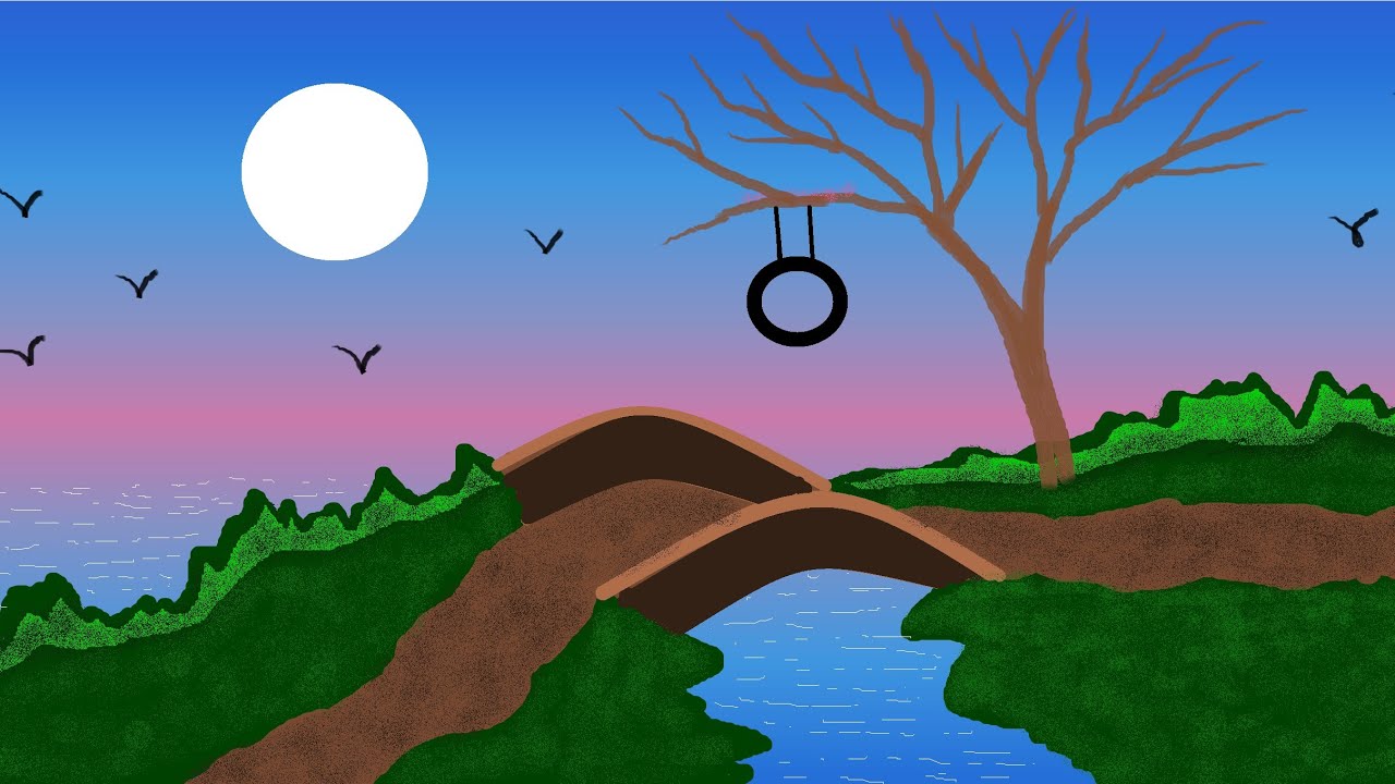 Beautiful scenery of landspace ll computer painting ll scenery of landspace ll scenery of landspace 