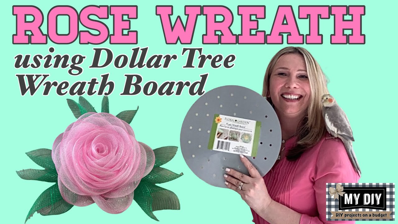 How to make a rose wreath with mesh | Dollar Tree Wreath Board Rose |Dollar Tree DIY | Flower wreath