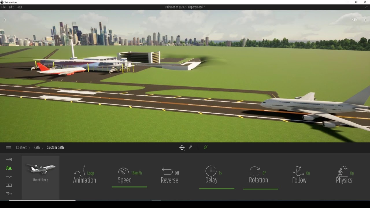 Twinmotion short video - airplane lift off