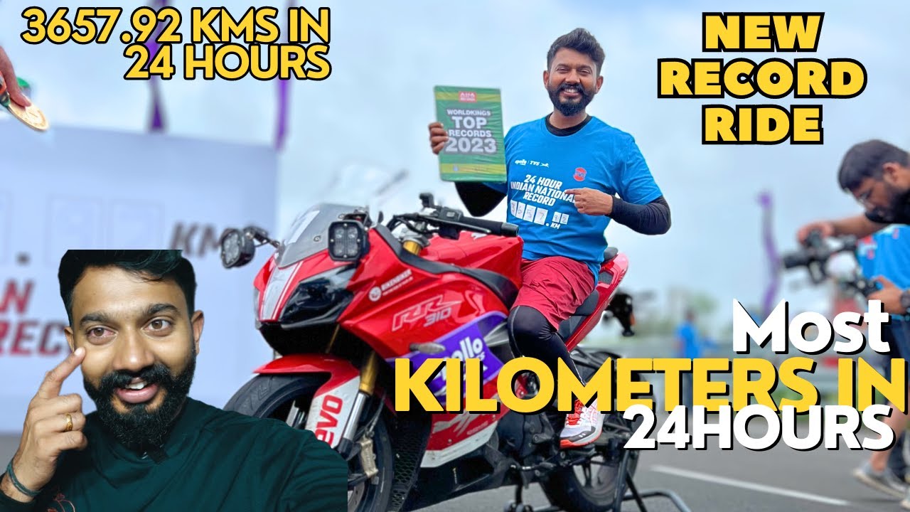 We broke the record! 3657.92 kilometers in 24 hours! on a Motorcycle VLOG! On TVS APACHE RR 310