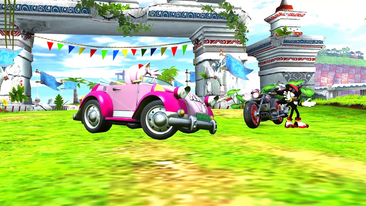 Sonic & SEGA All Stars Racing in 4K & 4 player split screen is a Blast!