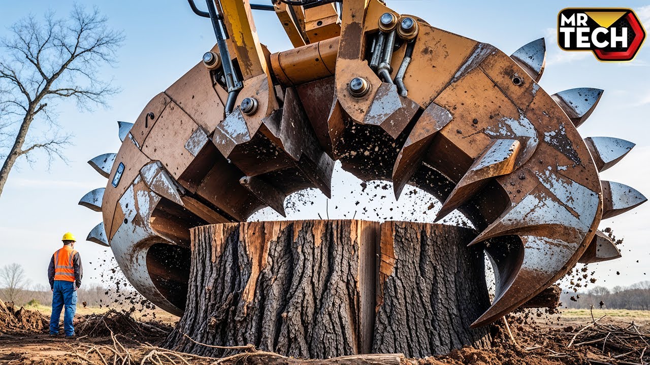 Extreme Dangerous Fastest Big Chainsaw Cutting Tree Machines | Monster Stump Removal Excavator #46