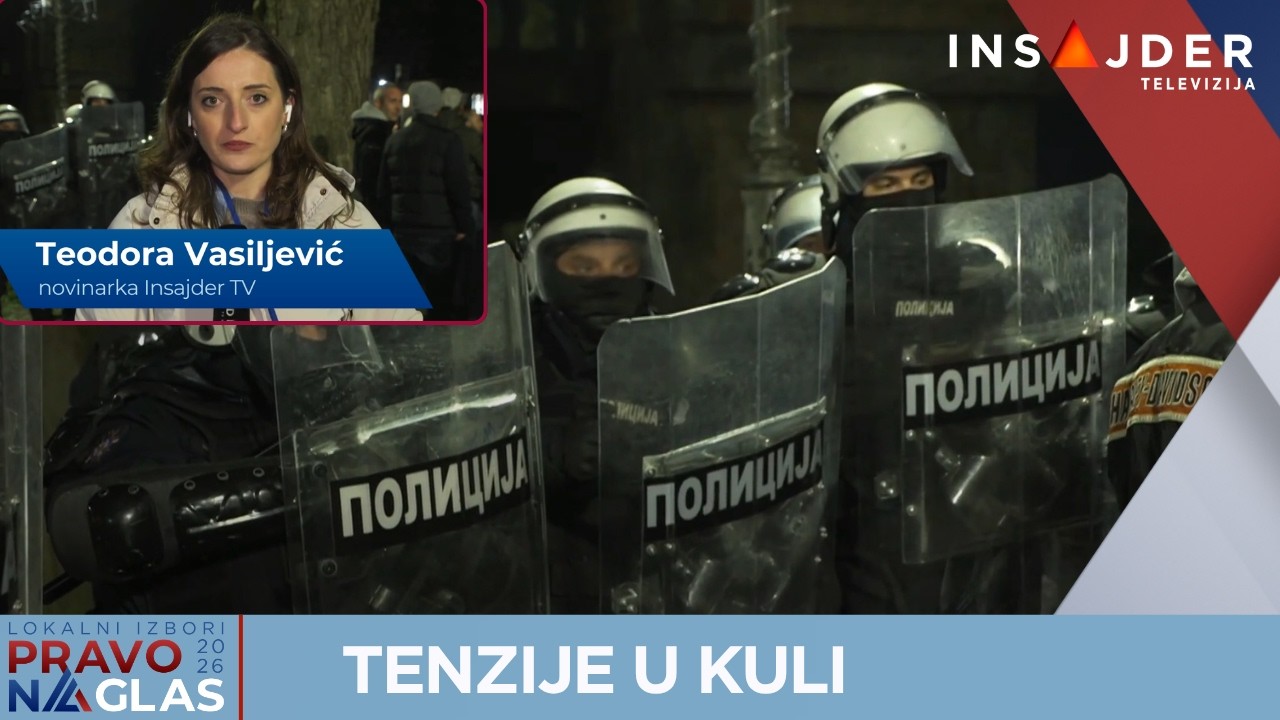 Kula: Kordon policije i dalje razdvaja pristalice studentske liste i pristalice vlasti