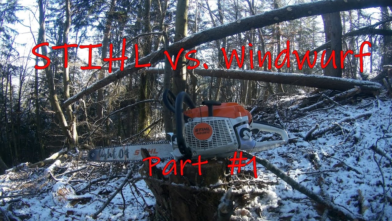 Wald im Winter: #STIHL MS261c vs. #Windwurf Part 1