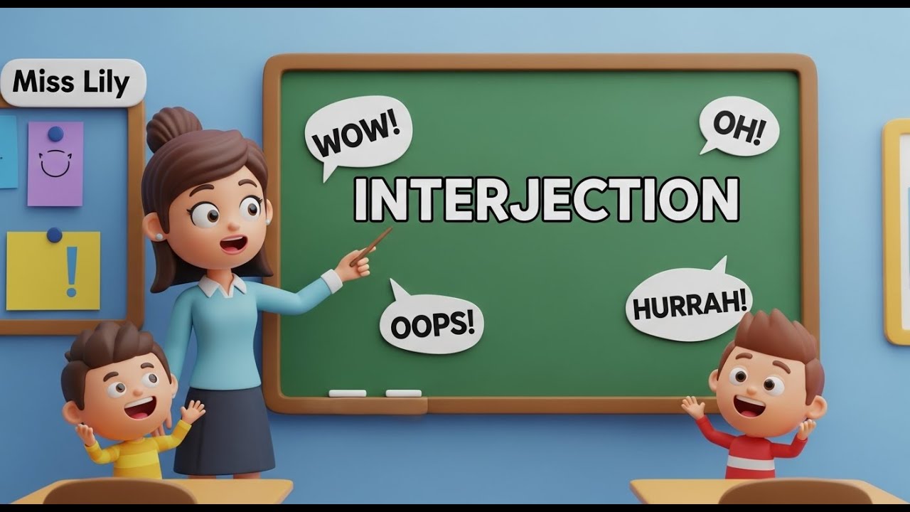 Interjection for Kids | English Grammar Lesson | Feeling Words Explained with Fun Cartoon Examples
