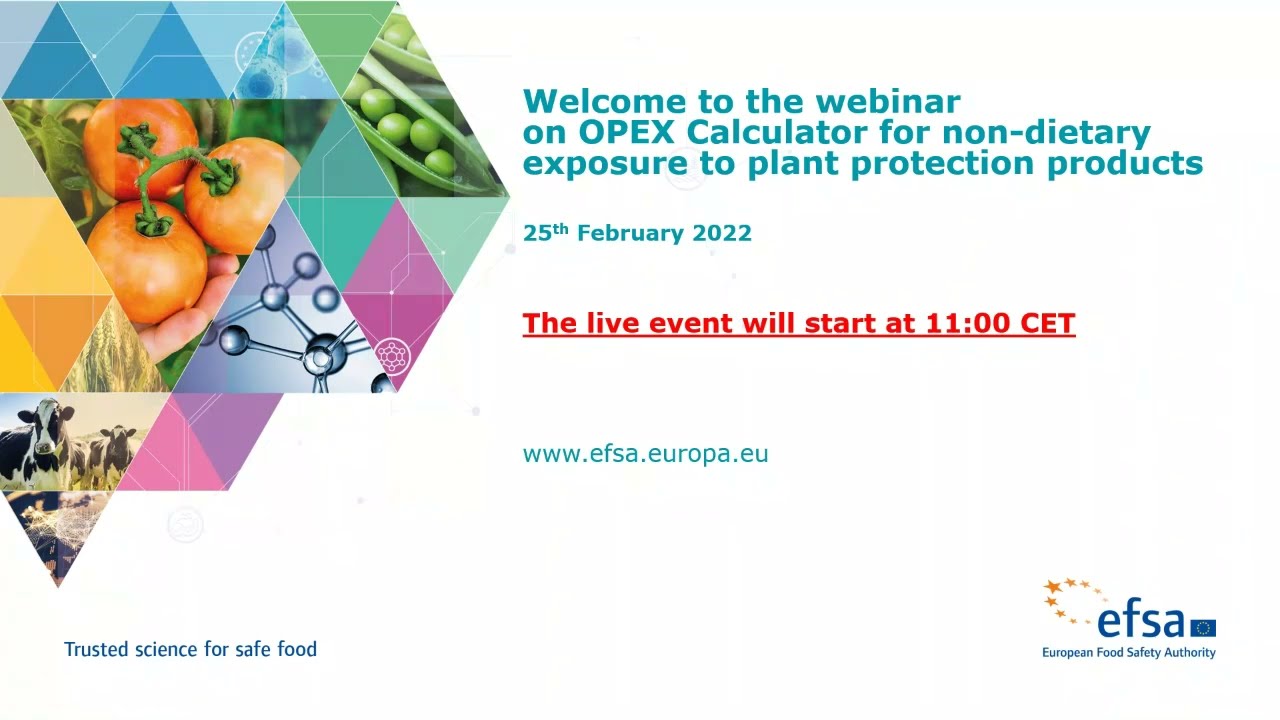 EFSA Webinar: OPEX Calculator for non-dietary exposure to plant protection products