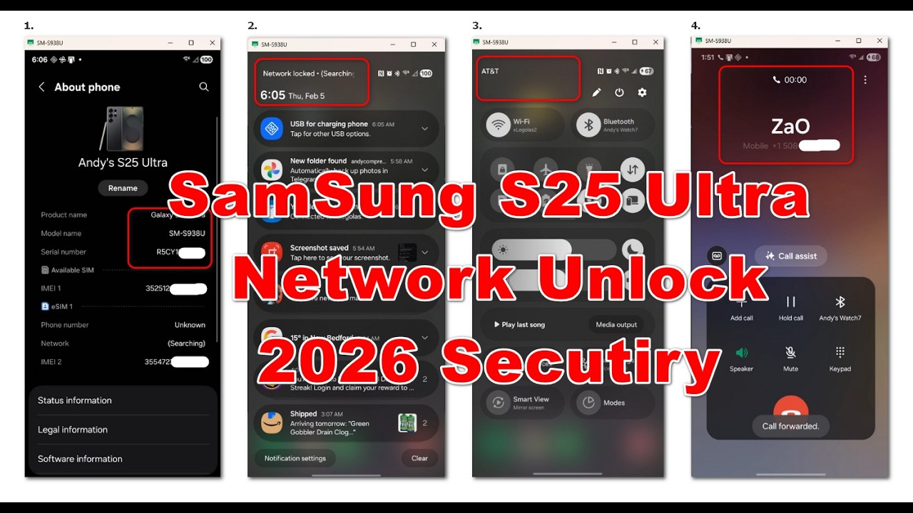 Samsung Galaxy S25 Ultra S938U T-Mobile Network Unlock | 2026 Security Update | Demo FRP KG MDM IT