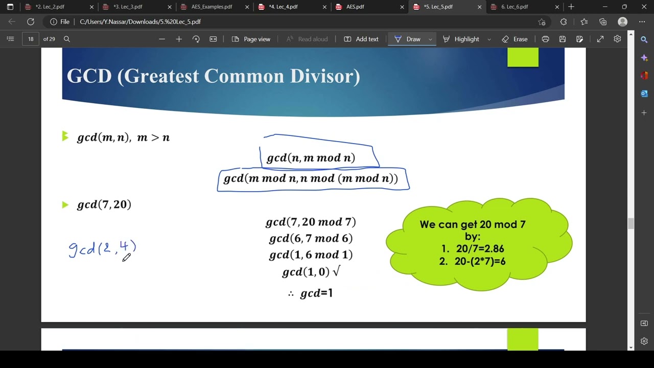 Computer Security - Lec 4 ( RSA algorithm )