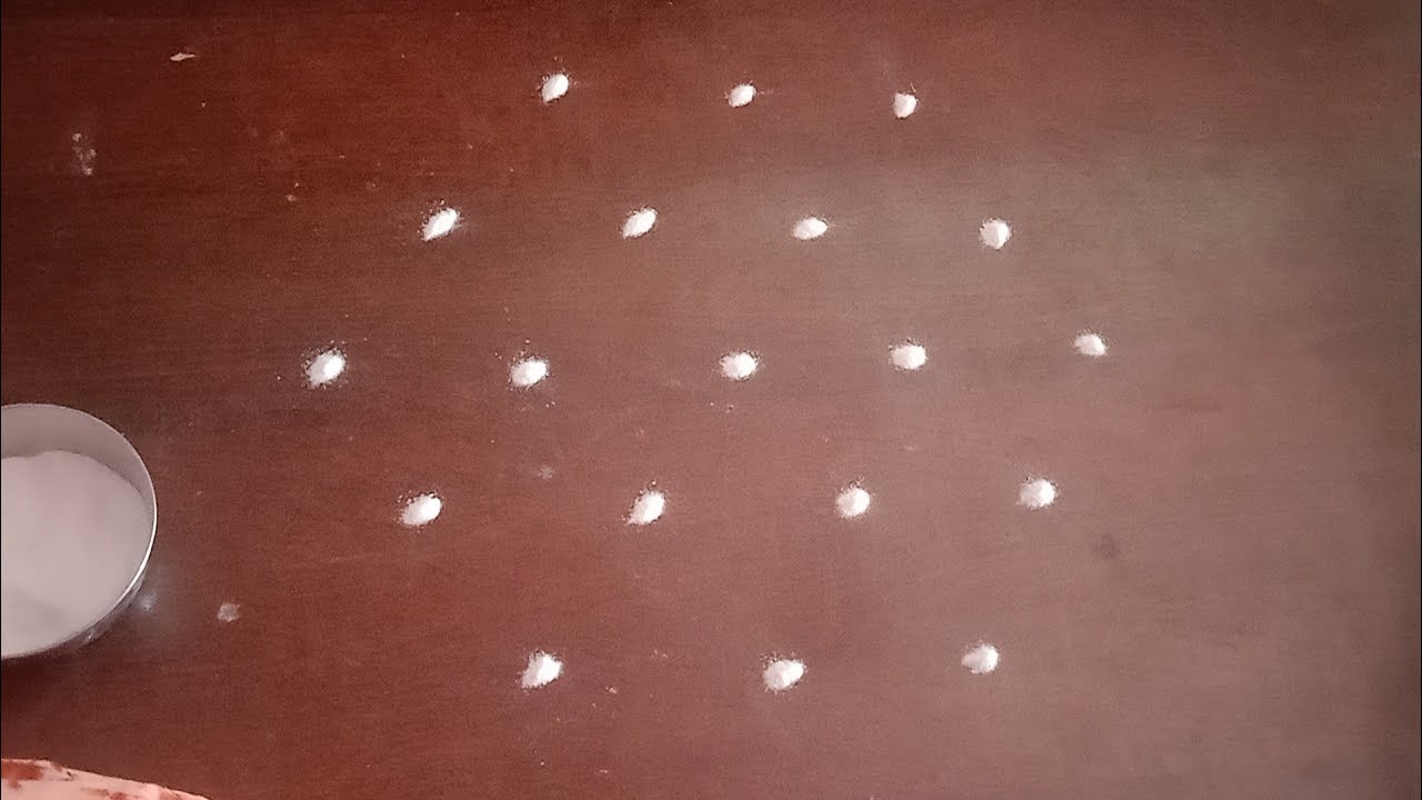 5* 3 dots simple rangoli #kolam #muggulu #daily morning rangoli #rangoli art swara