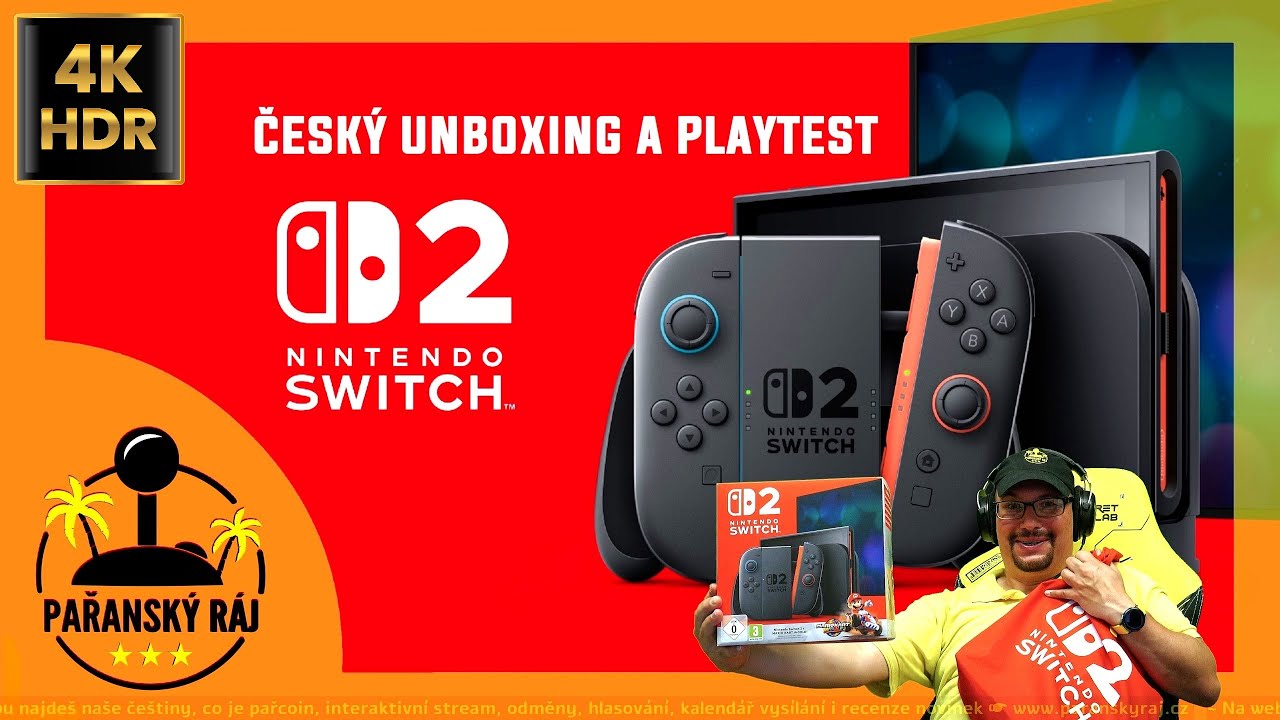 Nintendo Switch 2 | Unboxing a playtest nové přenosné konzole a porovnání s jedničkou | CZ 4K60 HDR
