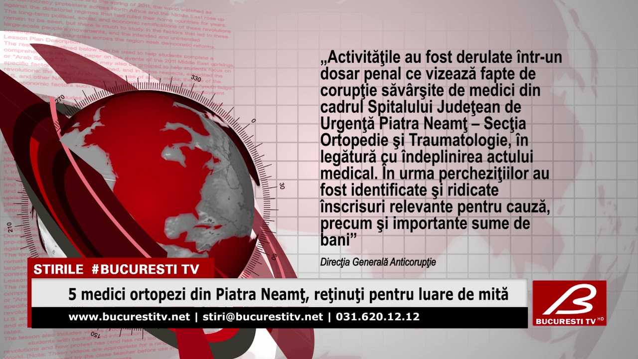5 medici ortopezi din Piatra Neamt, retinuti pentru luare de mita
