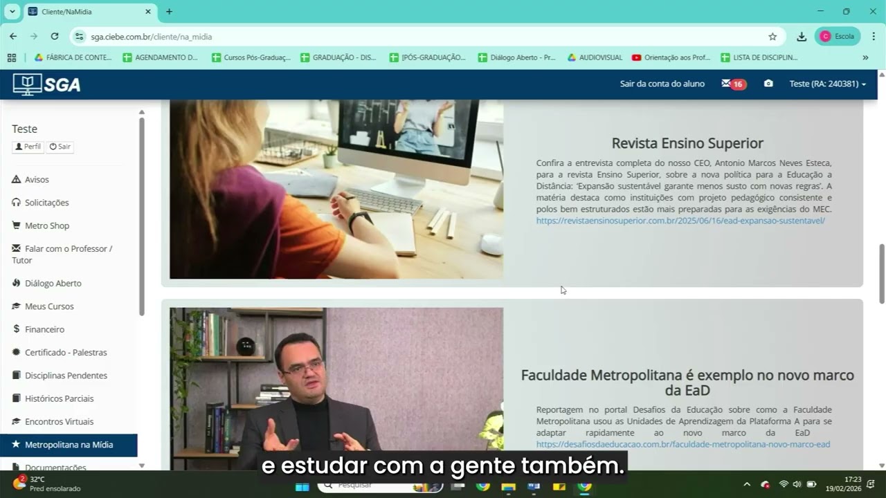 Tutorial de acesso ao SGA - FAMEF