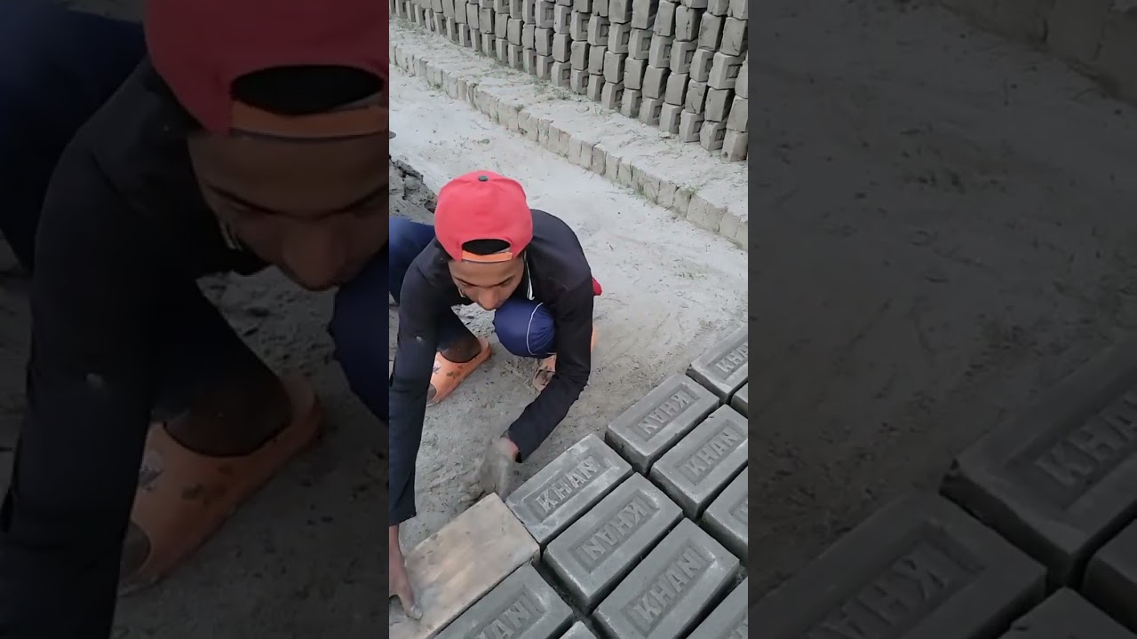 Manual brick making// Clay brick field. 