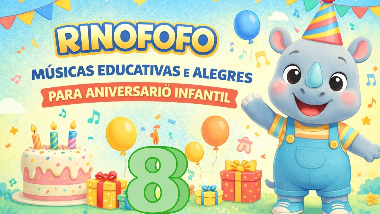 Músicas Educativas para Aniversário Infantil 🎂🎶 | Festa Alegre com o Rinofofo. Volume 8