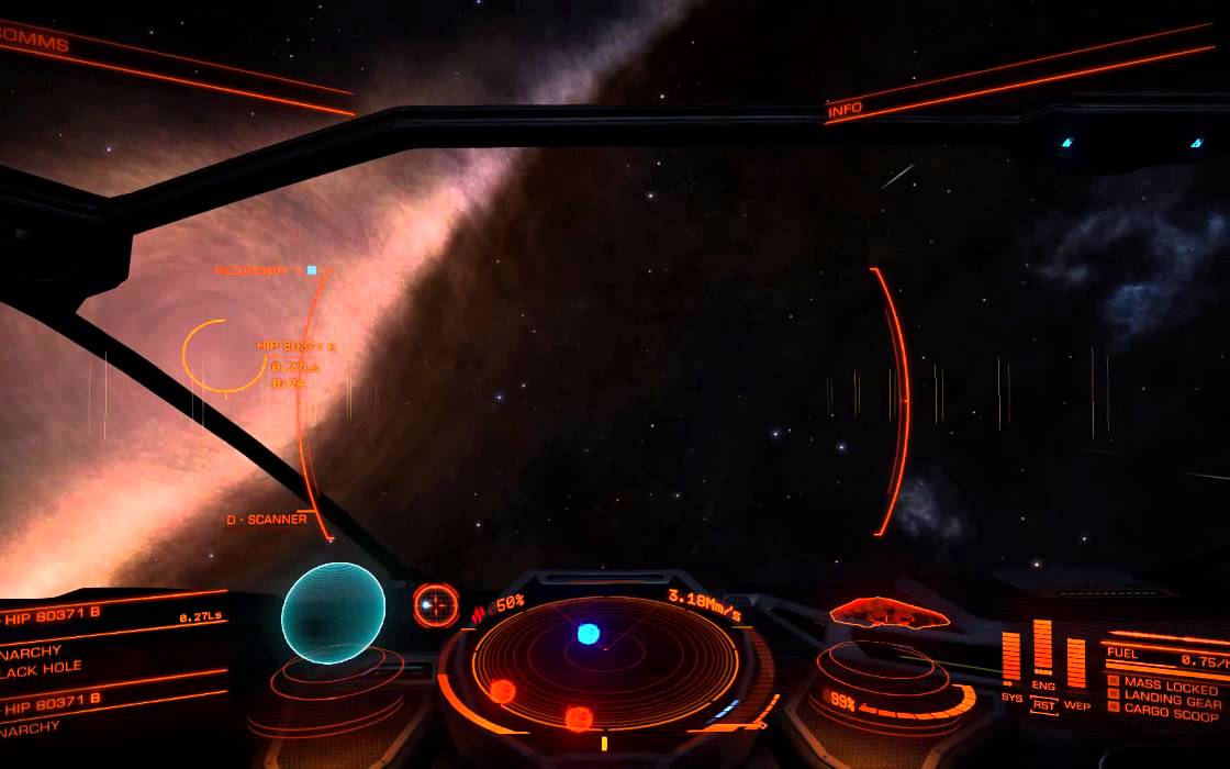 Elite Dangerous : Gravity lensing from the black hole of HIP 80371