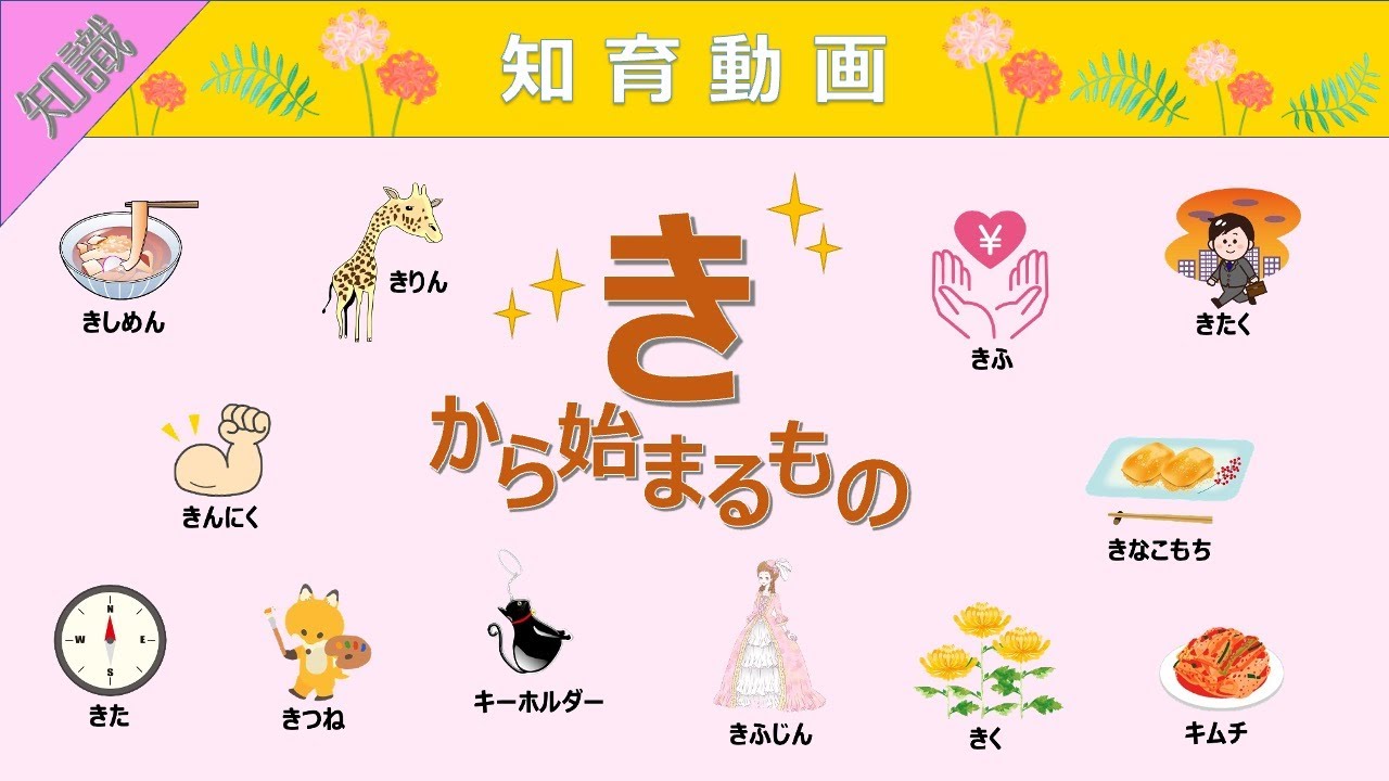 【知識】語彙力UP!!「き」から始まる言葉 知育動画