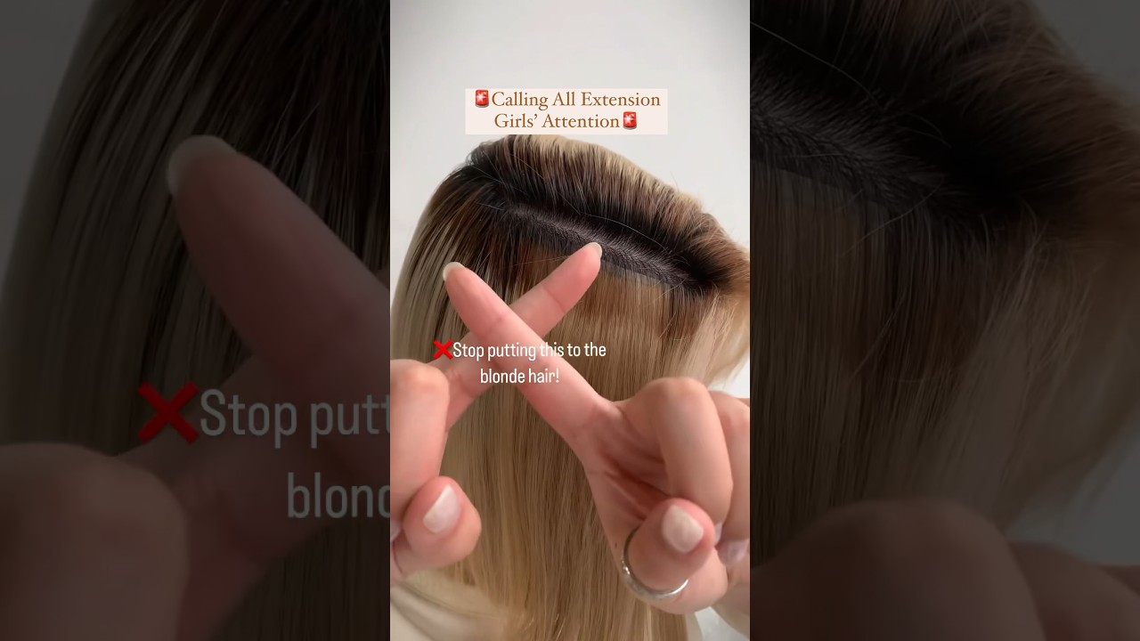 Rooted invisible clip in hair extensions for blonde hair girl! 