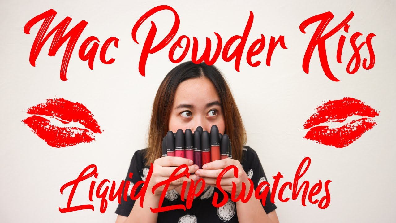 MAC POWDER KISS LIQUID LIPSTICK ALL 17 LIP SWATCHES