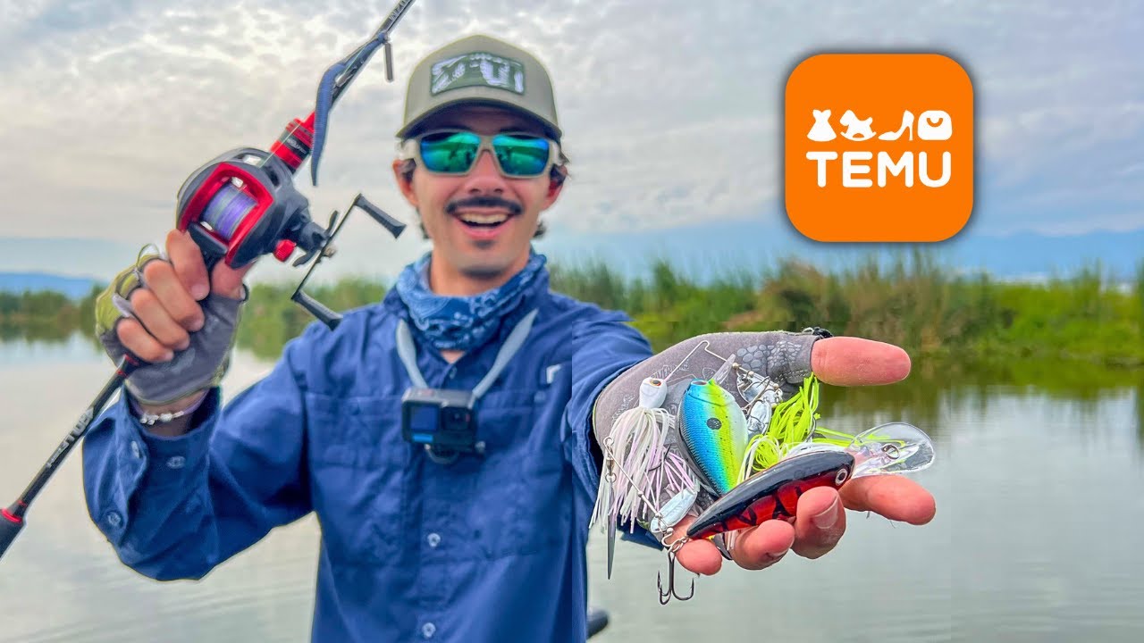 Pesca con el equipo MÁS BARATO DEL MUNDO! (BAITCASTING) TEMU 100% // Señuelos de pesca