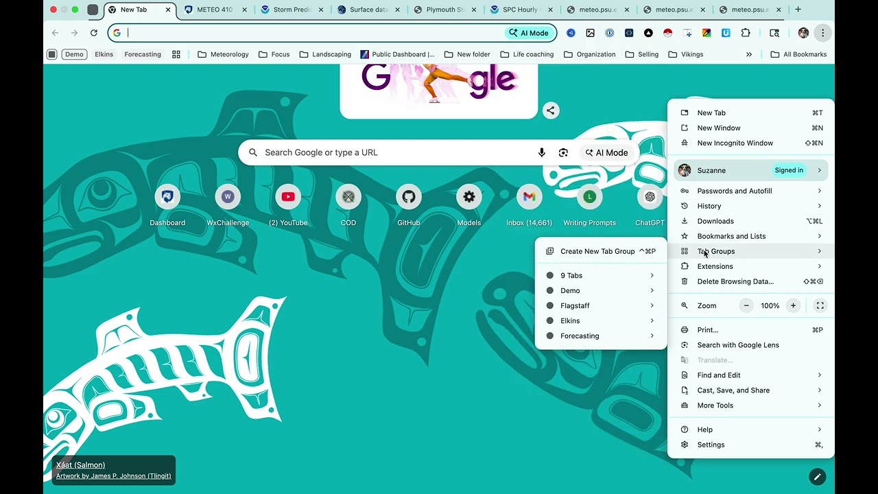 My Forecasting Flow using Tab Groups for Each Location #WXCHALLENGE