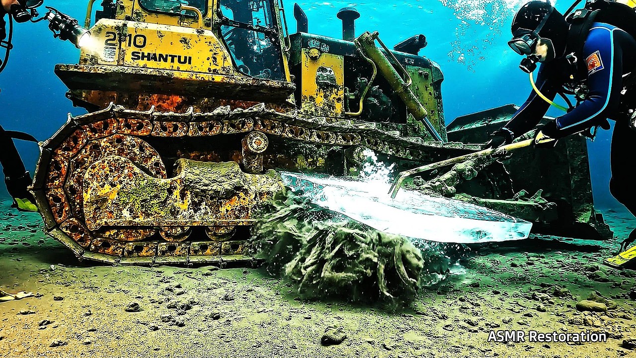 Full Restoration 40 Years Old Bulldozer Shantui SD16 Abandoned Condition Under the Ice Sheet