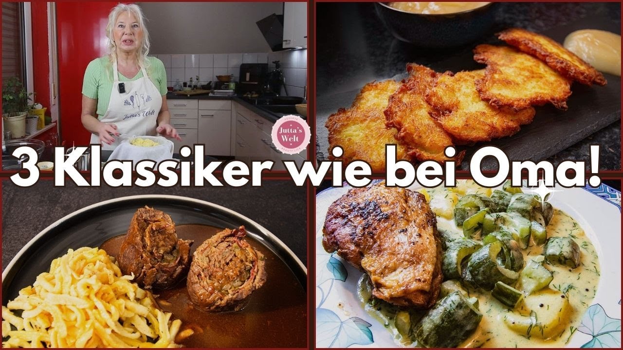 Meine 3 Lieblingsgerichte aus Omas Küche🥰 Kartoffelpuffer, Rouladen & Schmorgurken