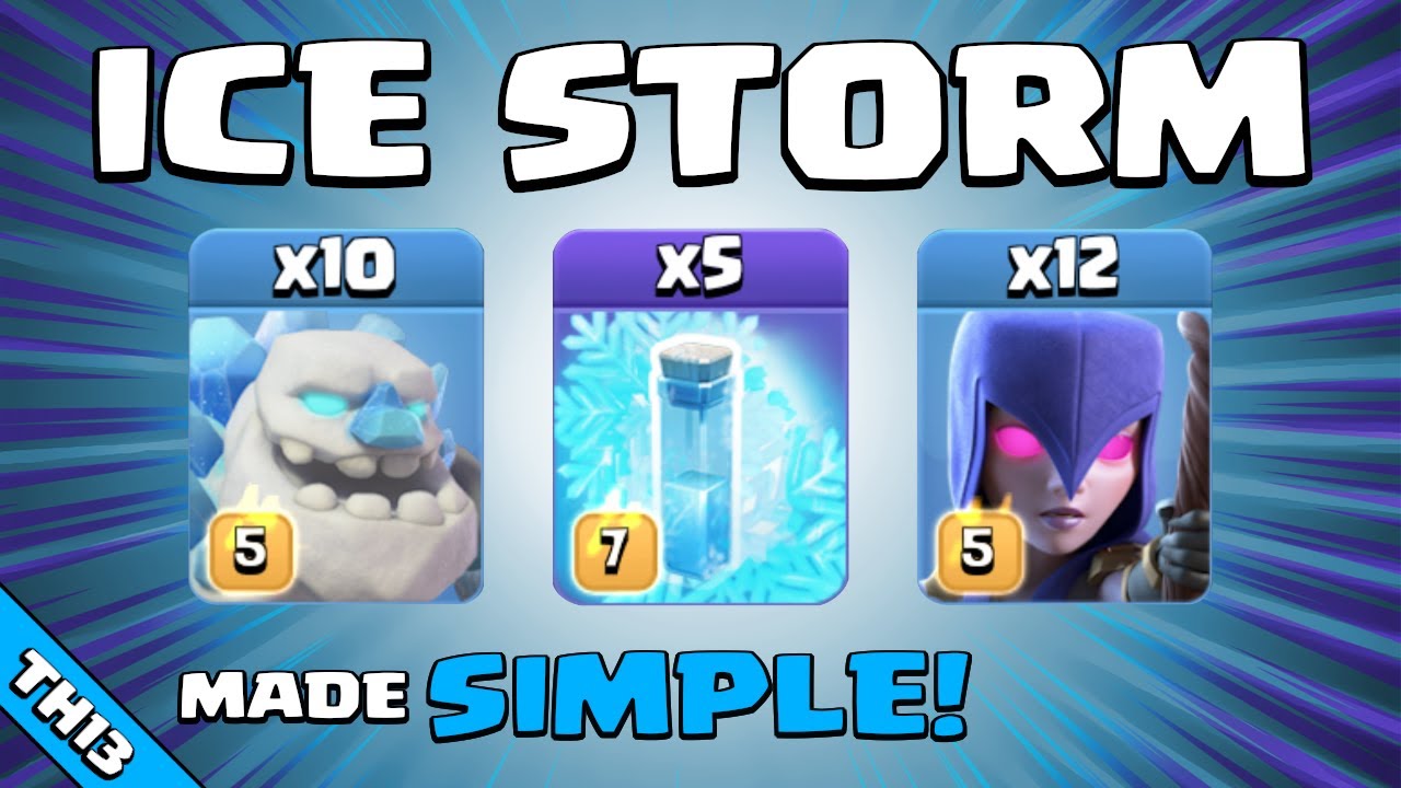10 x ICE GOLEMS + 12 x WITCHES = 3 STAR SPAM! TH13 Attack Strategy | Clash of Clans