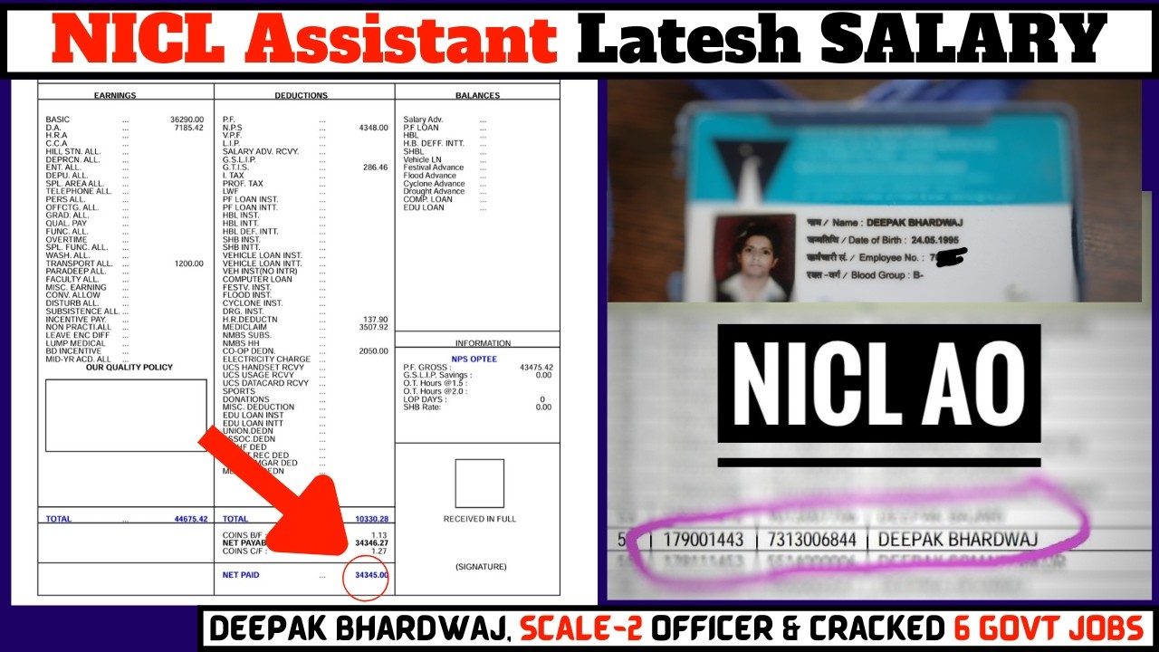 Nicl Assistant Latest Salary Slip 