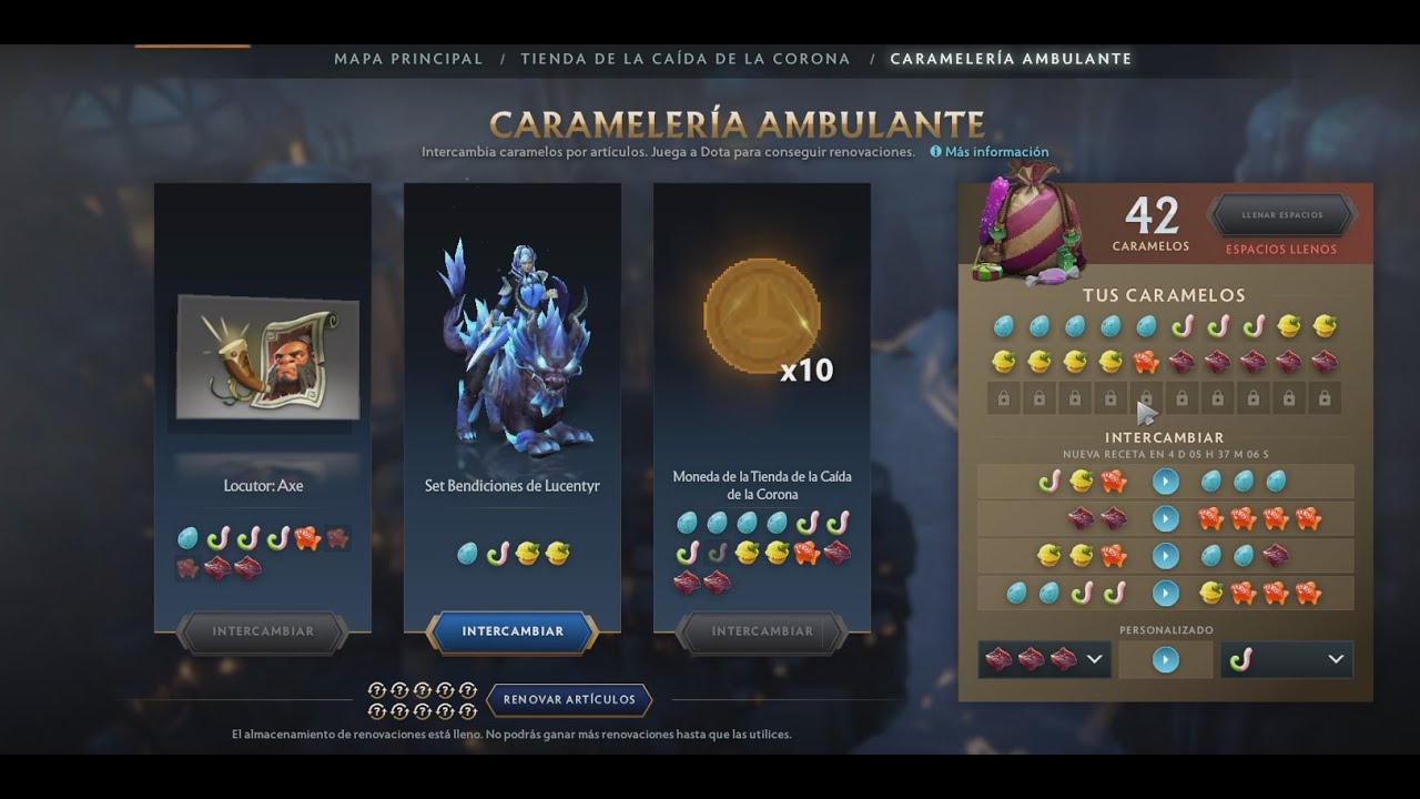 abriendo la caramelearía y girando 61 veces 😱😱 nos tocara arcana? Dota 2