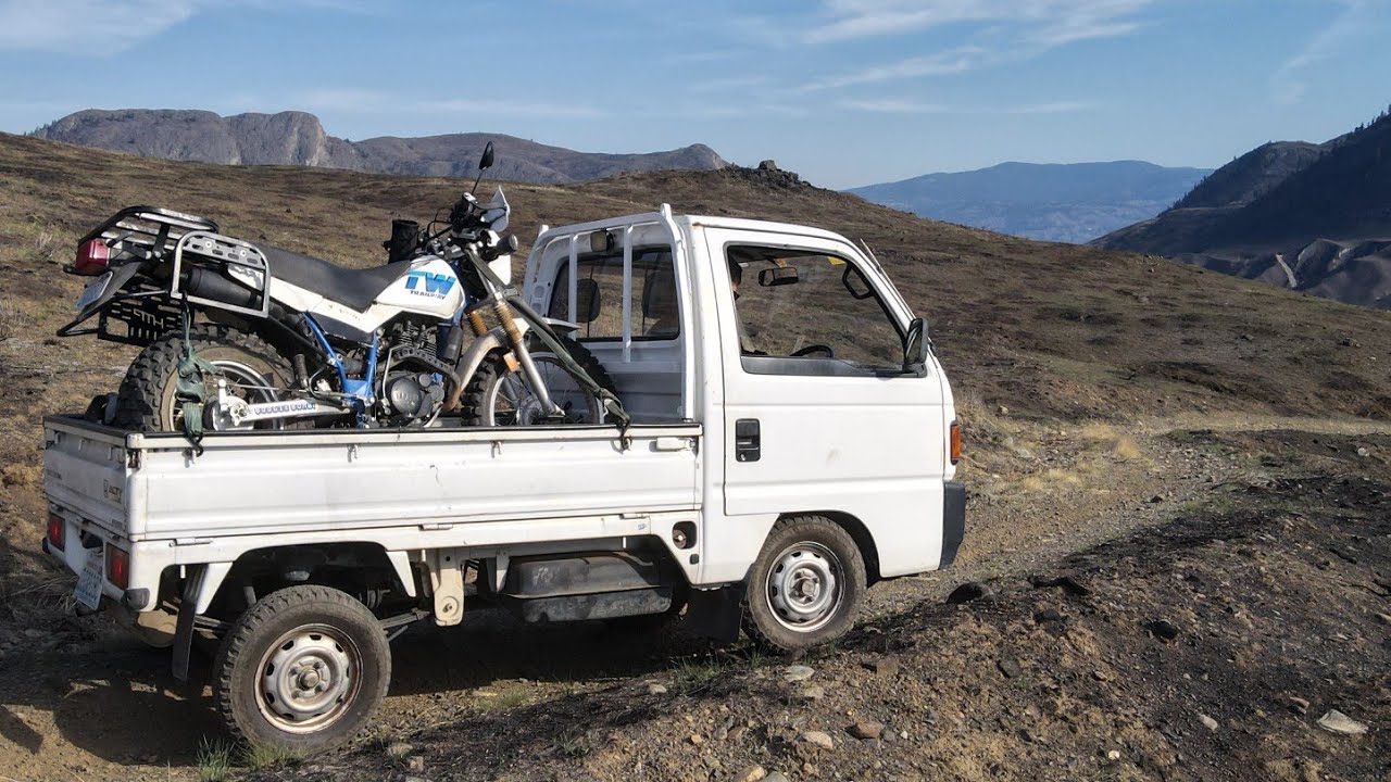 TW200 and Kei Truck exploring in Washington State. Scouting out trails and solo camping.