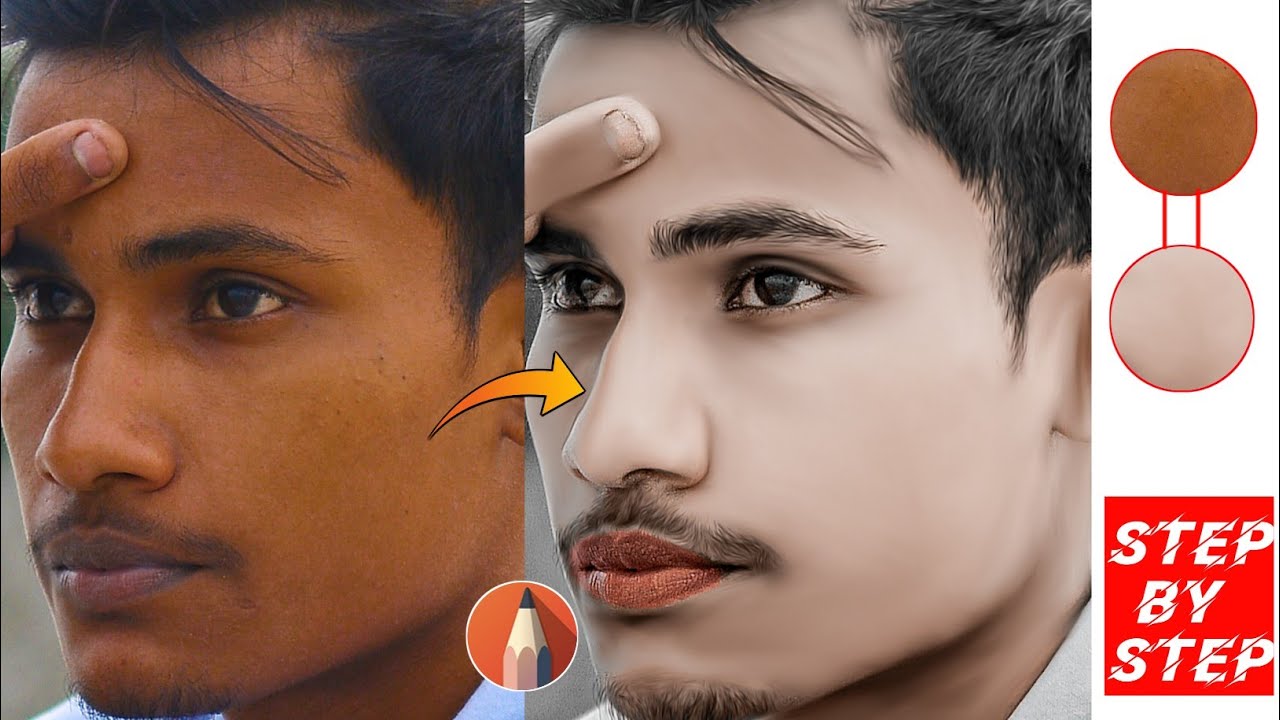 🔴 Oily Smooth skin HDR secret tricks 🤫 face smooth editing| photo editing| sketchbook editing