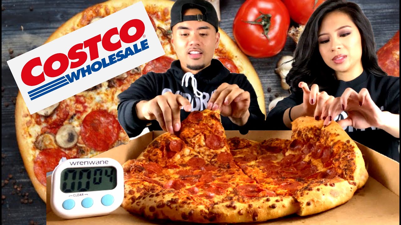 WHOLE COSTCO PIZZA FOOD CHALLENGE | COUPLE EDITION ** destroyed! ** MUKBANG