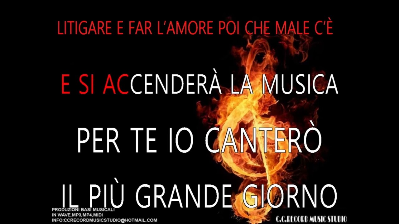 SALDA VINCI PER SEMPRE SI KARAOKE UN TONO SOTTO