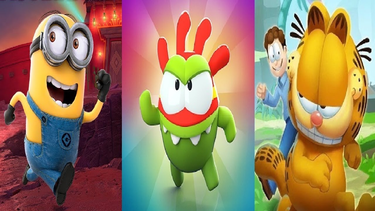 Minion Rush New Update Trojan Pinata in Eduardo's House VS Garfield rush VS Om Nom Run  Gameplay HD