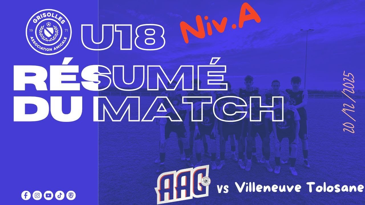 Résumé Match U18 Niv.A - AAG vs Villeneuve Tolosane