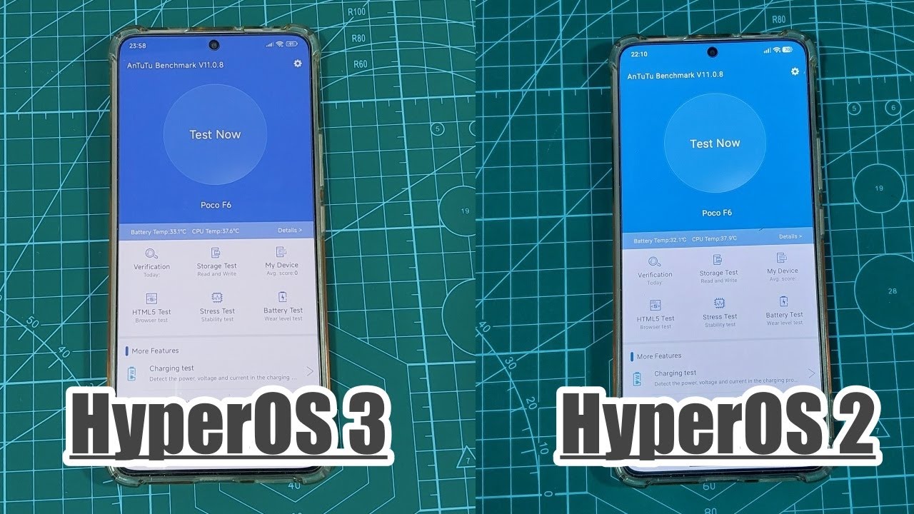 Test Antutu Benchmark 11 HyperOS 2 vs HyperOS 3 POCO F6