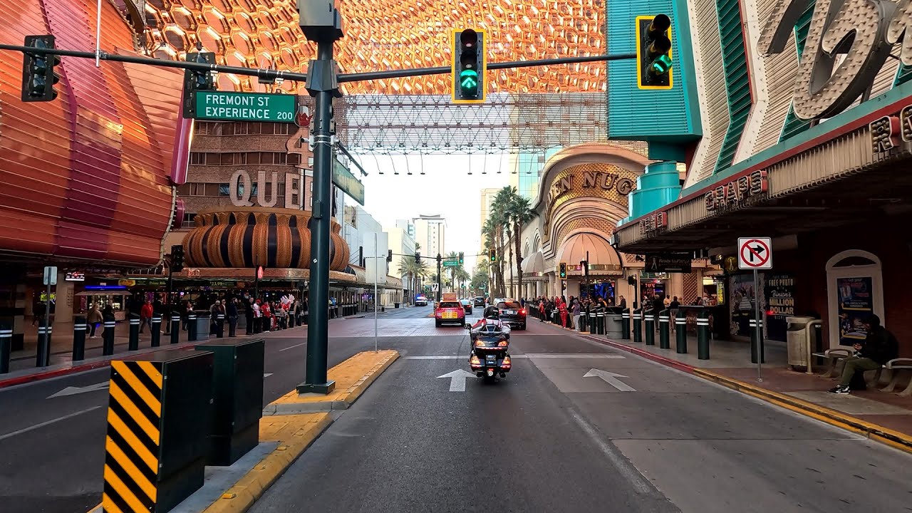 Driving Around Downtown Las Vegas During the Day in 4k Video