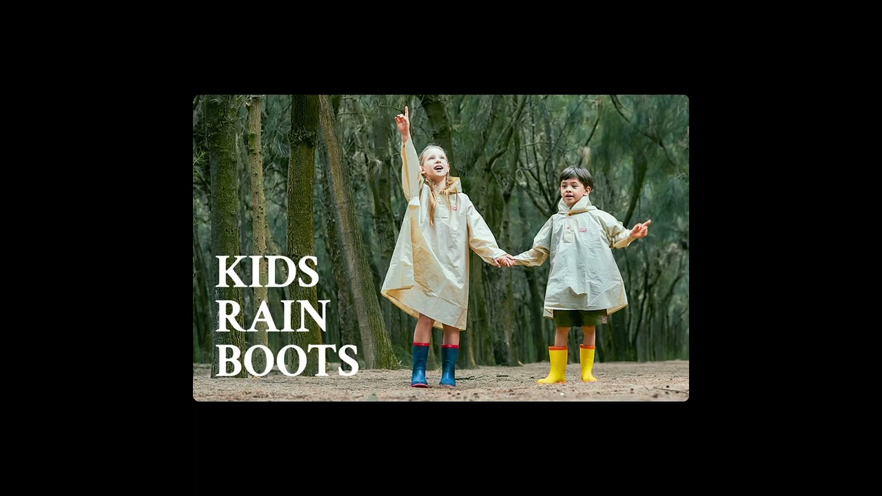 Amoji Baby Kids Easy On Rain Shoes Boots for Toddler Little Kid